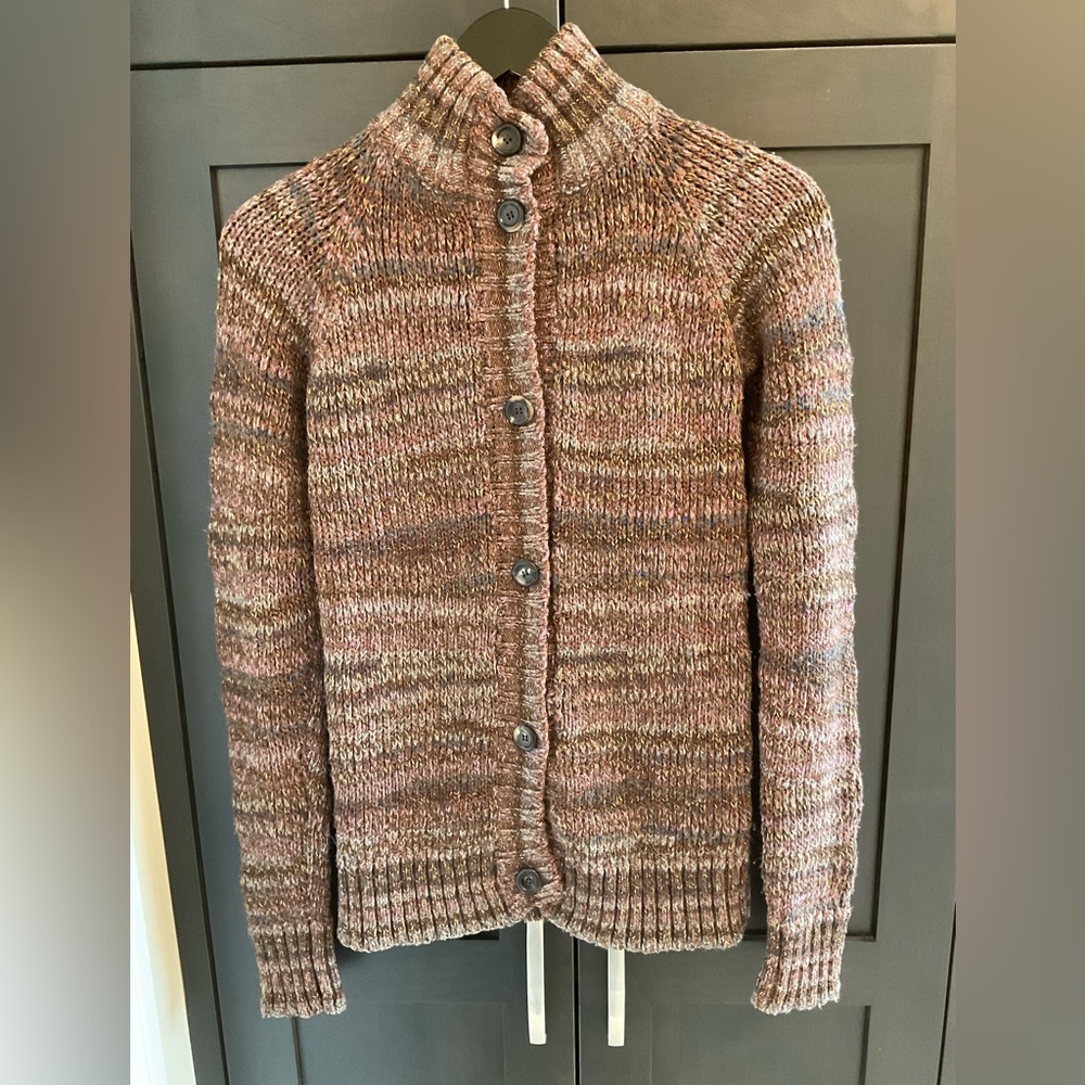 💫 🇮🇹 Dolce & Gabbana Vintage Metallic Wool Blend Cardigan XS/S EUC Luxury